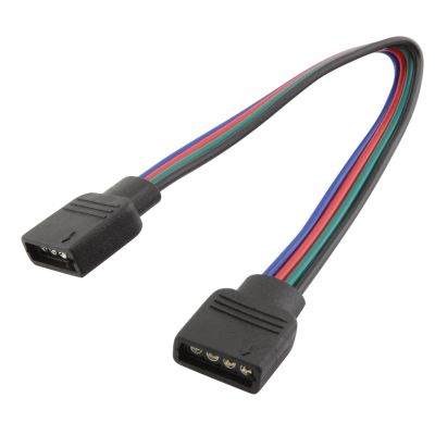 Spojka kabelov pro LED psky RGB s konektory RM 2,54 - 4p, 2x zsuvka, 15cm ploch