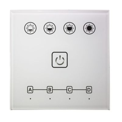 LED panel psluenstv - RF stmva 4-znov, panel dotykov, do zdi, bl
