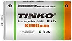 Akumultor NiMH D 1,2V/8000 mAh Tinko, 1 ks