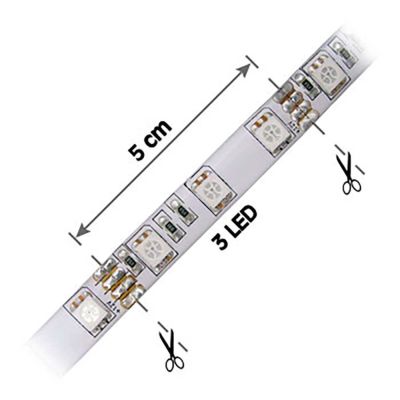 LED psek 60LED/m, 5050, IP65, 6000 - 6500 K, bl, 12V, .10mm