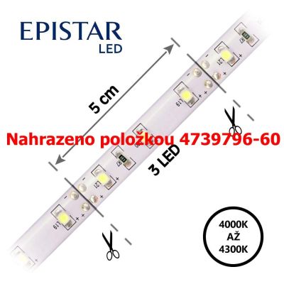 LED psek 60LED/m, 2835, IP20, 4000 - 4300 K, bl, 12V, 20m