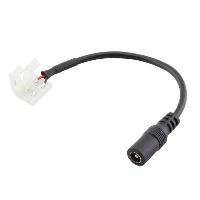 Napjec kabel pro LED psek 10mm s konektory, 2p + DC 5,5 x 2,1mm zsuvka, 15cm