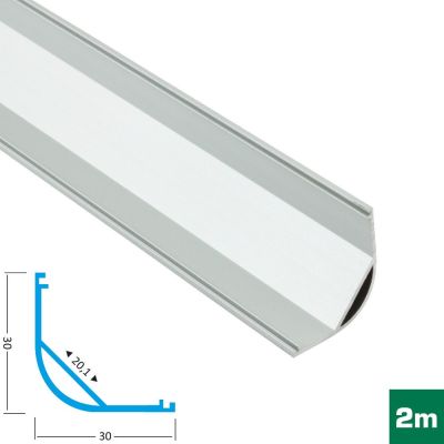 AL profil FKU95 L30/ML30 pro LED, bez plexi, 2m, elox