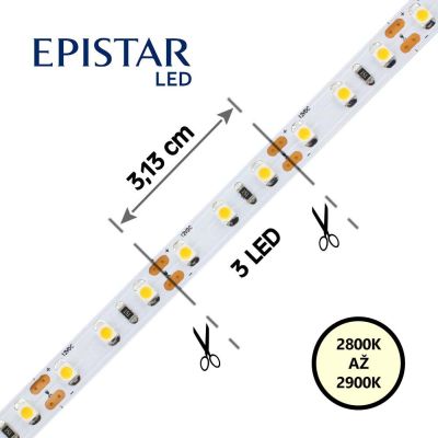 LED psek 96LED/m, 3528, IP20, 2800 - 2900 K, bl, 12V,metr