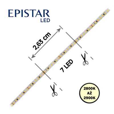 LED psek 266LED/m, 2216, IP20, 2800 - 2900 K, bl, 24V, e 4mm, 5m