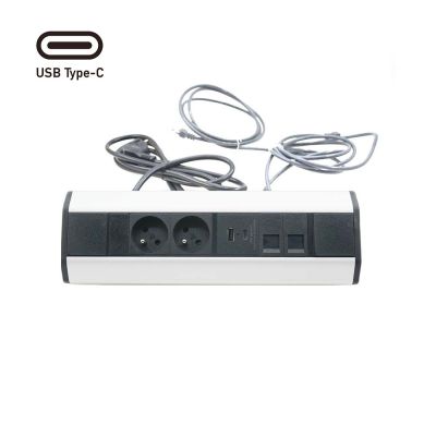 Rohov zsuvkov lita 2x 230V + USB A 3,1A + USB C 15,5 W + 2x RJ45