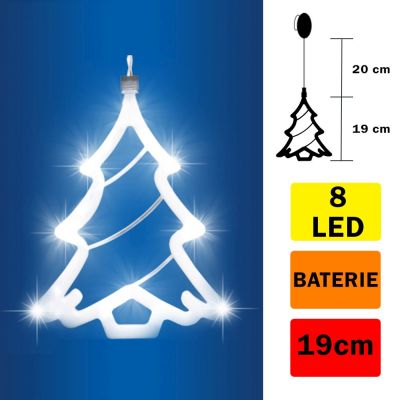 LED dekorace do okna - Stromeek, 19cm, tepl bl