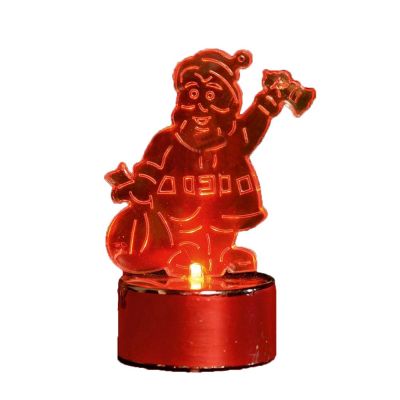Dekorace s LED čajovou svíčkou, Mikuláš, červená LED
