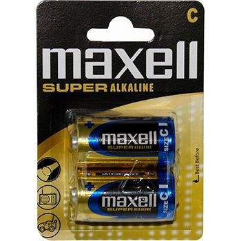 Baterie alkalick mal mono C, 2 kusy, MAXELL