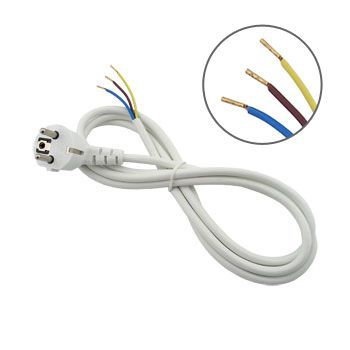 Sov flexo kabel 3x 0,75mm 2m, bl, vidlice 90